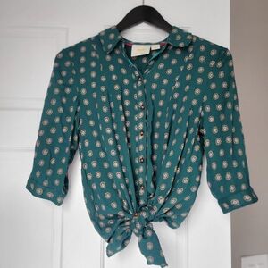 Maeve by Anthropologie Monika teal tunic